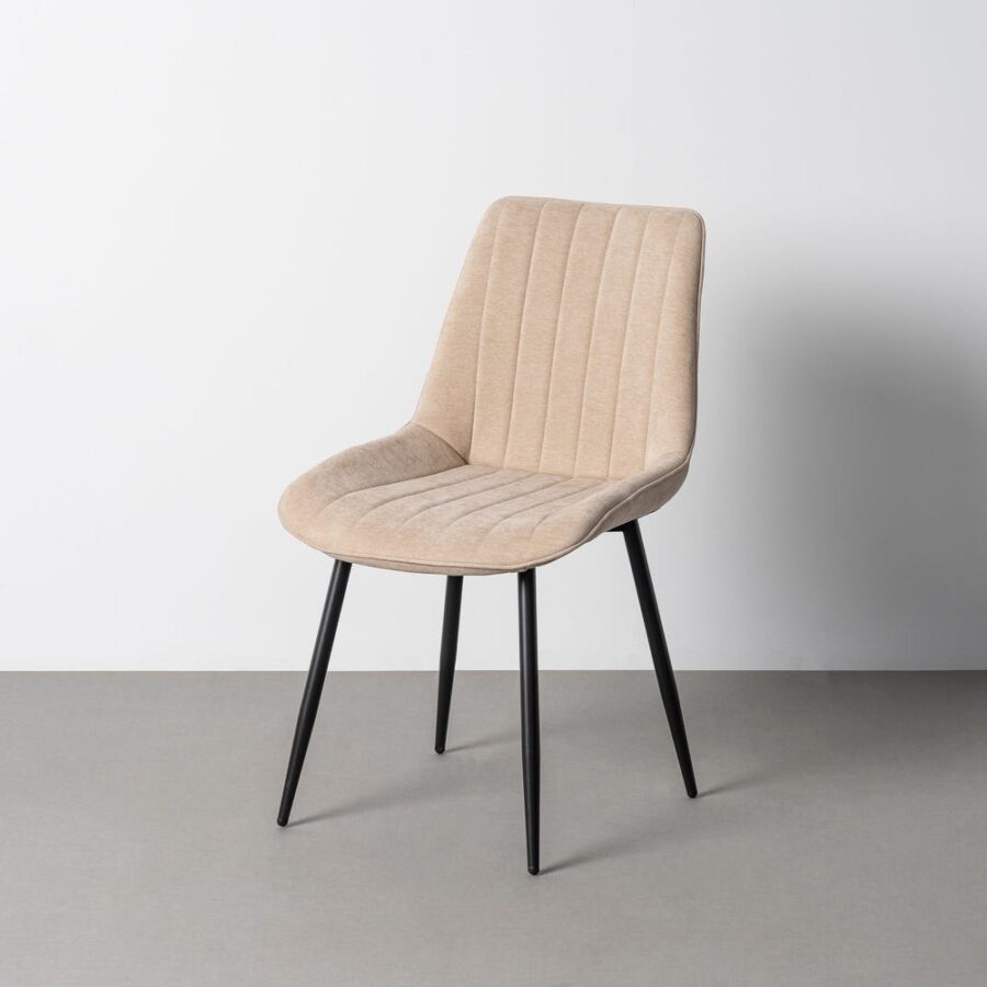 Chaise Beige Tissu-Métal Ixia 50 cm