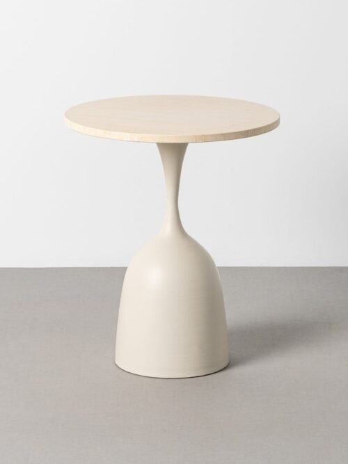 Table d'Appoint Marbre Blanc Ixia 50cm