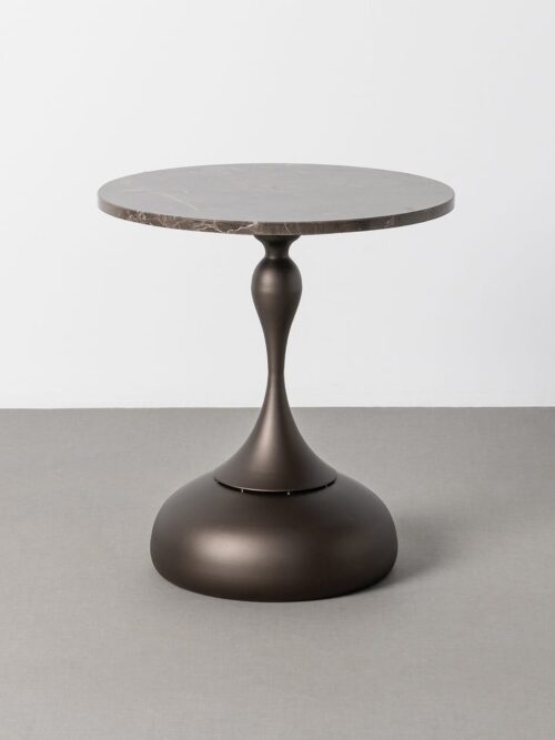 Table d'Appoint Marbre Noir Ixia 50cm
