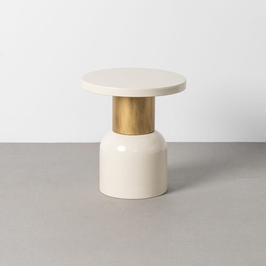 Table d'Appoint Blanc Ixia 40cm