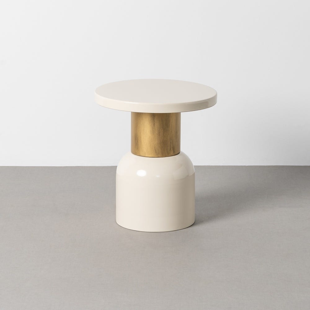Table d'Appoint Blanc Ixia 40cm