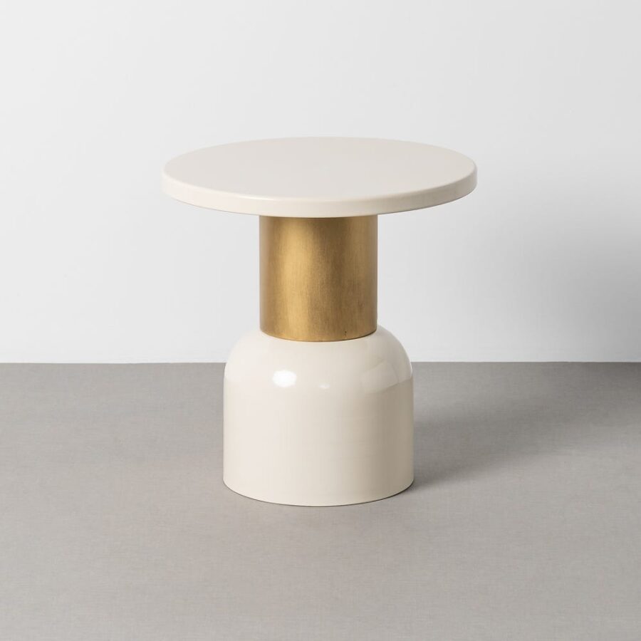 Table d'Appoint Blanc Ixia 51cm