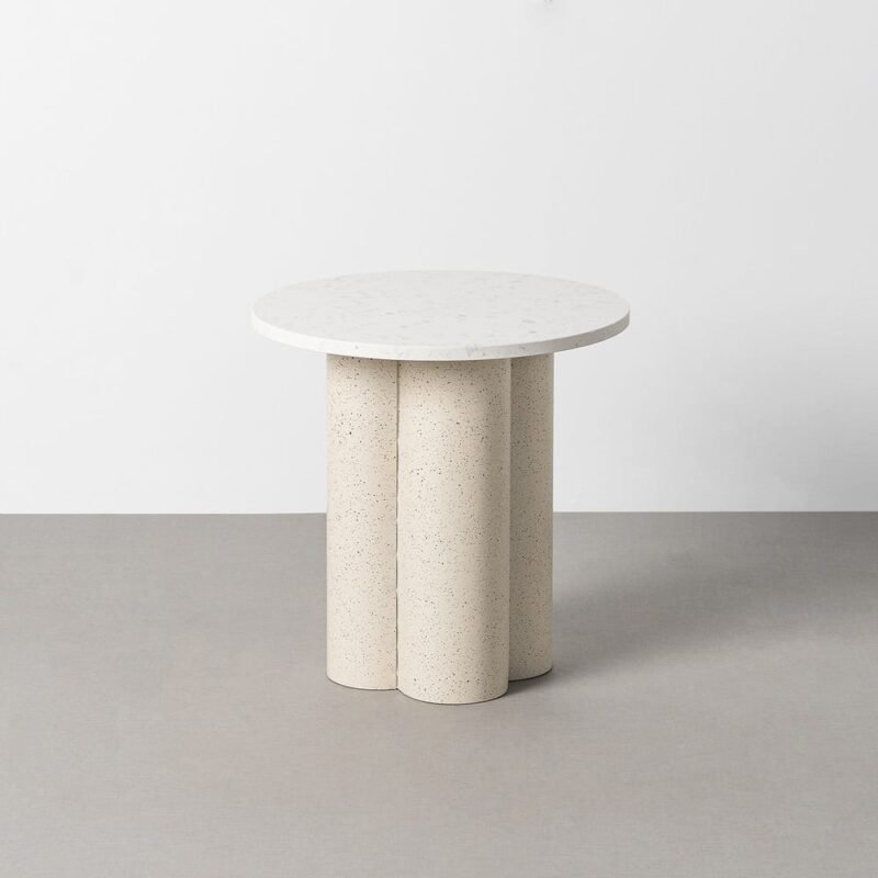 Table d'Appoint Blanc Ixia 50cm
