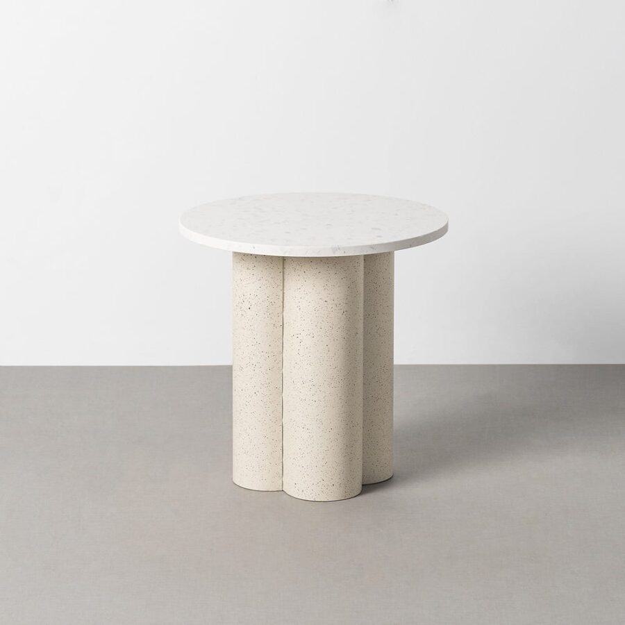 Table d'Appoint Blanc Ixia 50cm