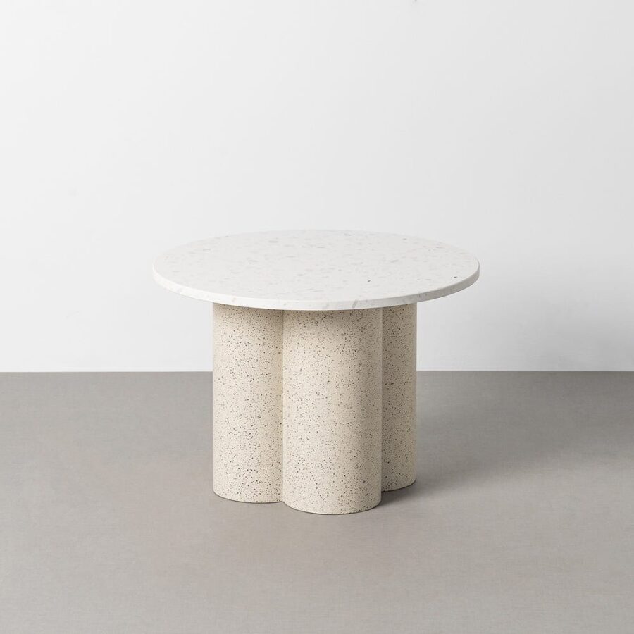 Table Basse Blanc Mètal-Marbre Ixia