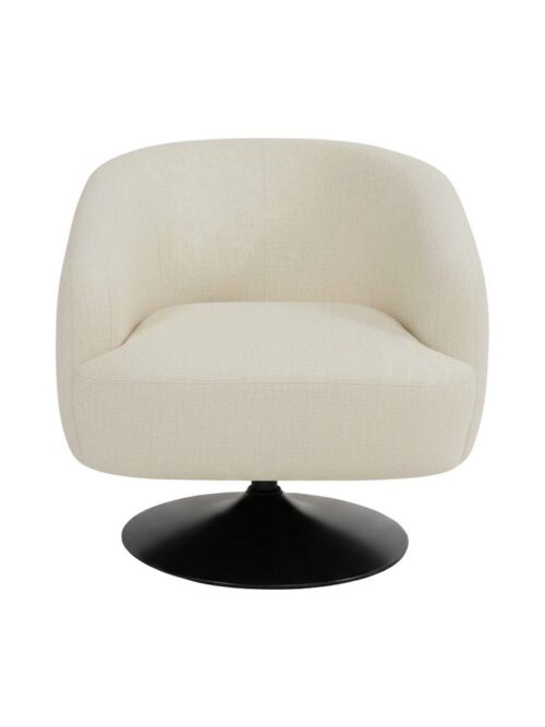 Fauteuil Pivotant Crème Tissu-Métal Ixia