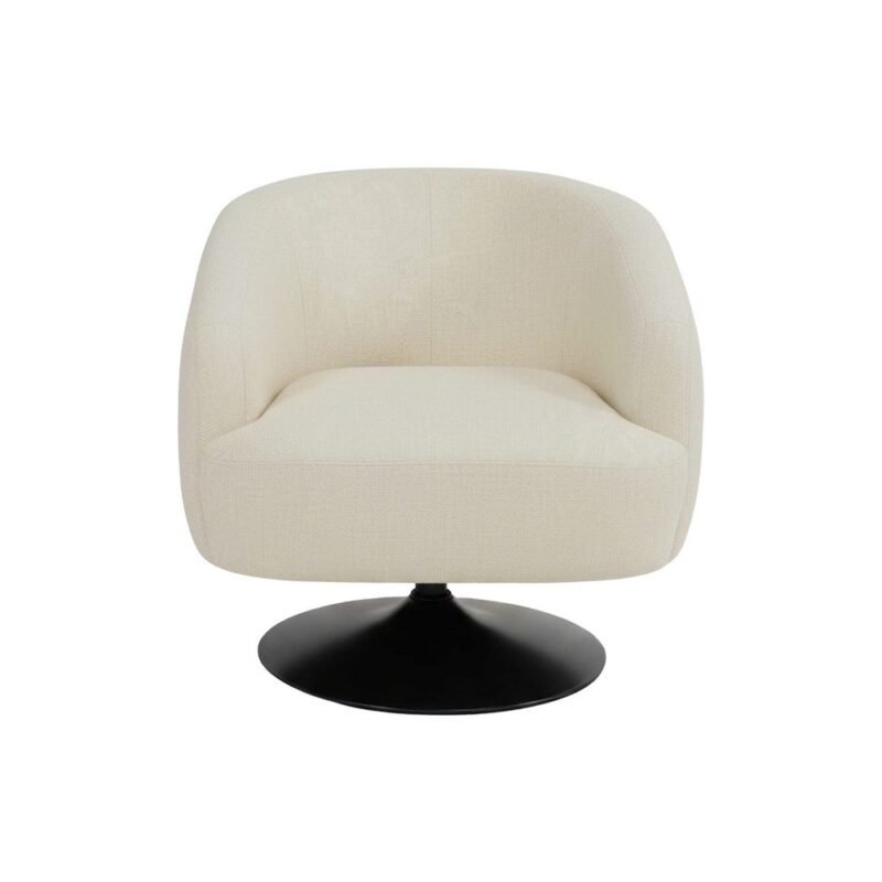 Fauteuil Pivotant Crème Tissu-Métal Ixia