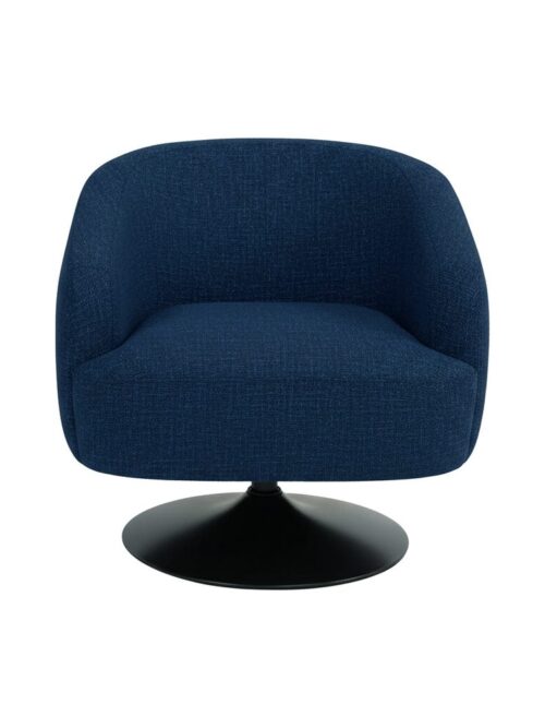 Fauteuil Pivotant Bleu Tissu-Métal Ixia 76 cm