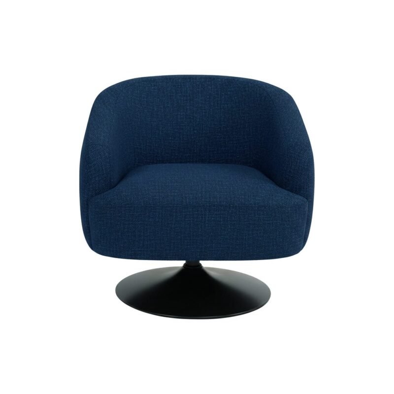 Fauteuil Pivotant Bleu Tissu-Métal Ixia 76 cm