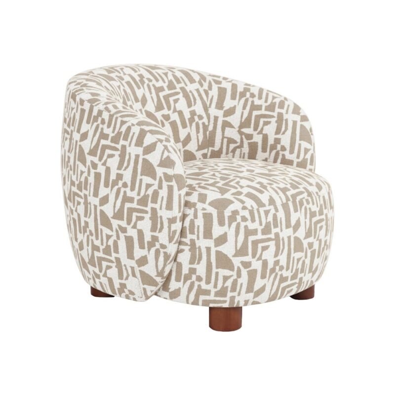 Fauteuil Imprimée Crème-Beige Ixia
