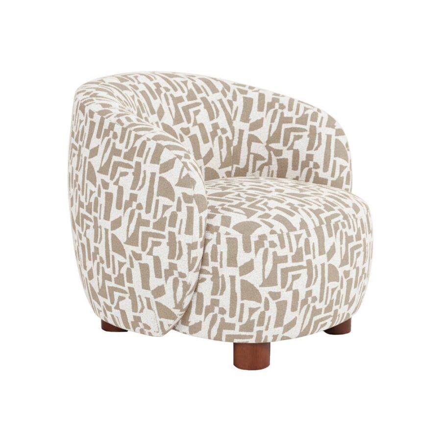 Fauteuil Imprimée Crème-Beige Ixia