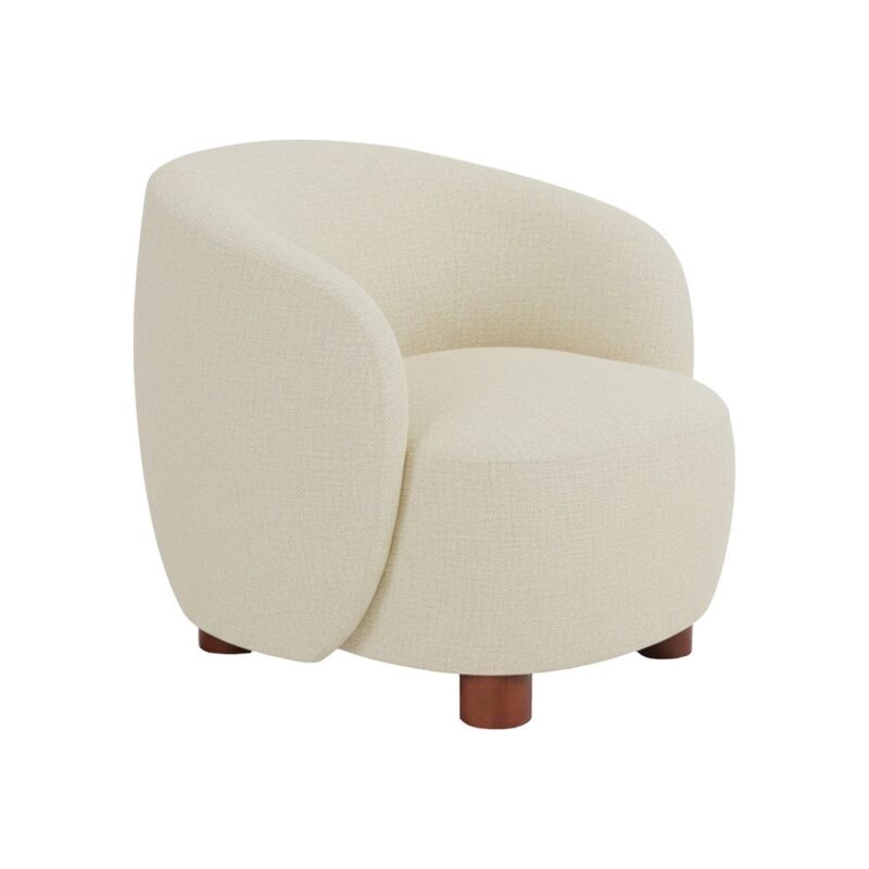 Fauteuil Crème Tissu-Métal Ixia 80 cm