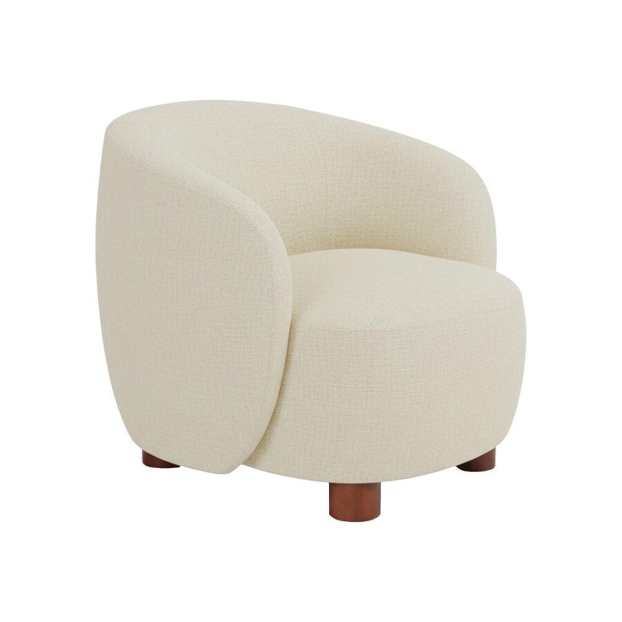 Fauteuil Crème Tissu-Métal Ixia 80 cm