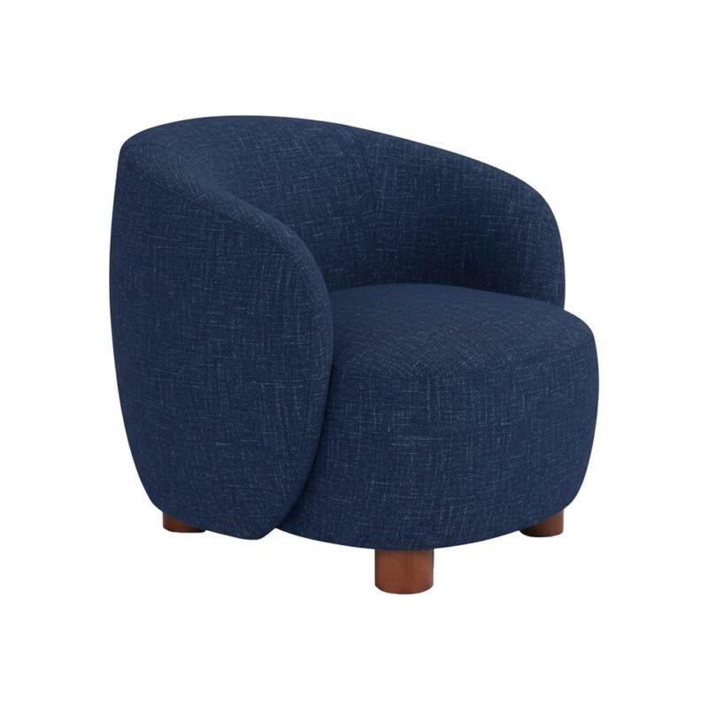 Fauteuil Bleu Tissu-Métal Ixia 80 cm