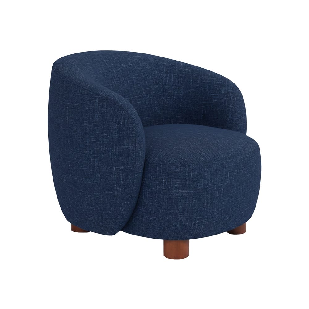 Fauteuil Bleu Tissu-Métal Ixia 80 cm