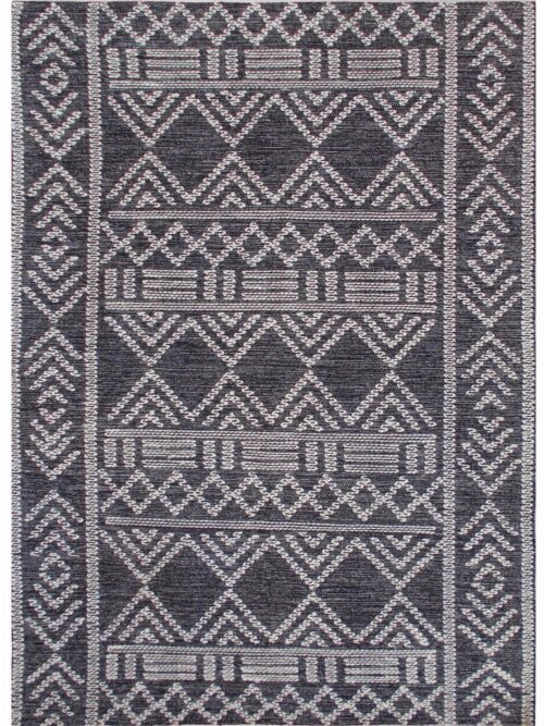 Tapis Maïs Charbon/Ivoire Coton