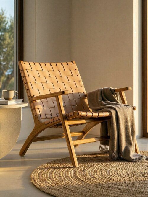 Fauteuil Beige Similicuir Ixia 74cm