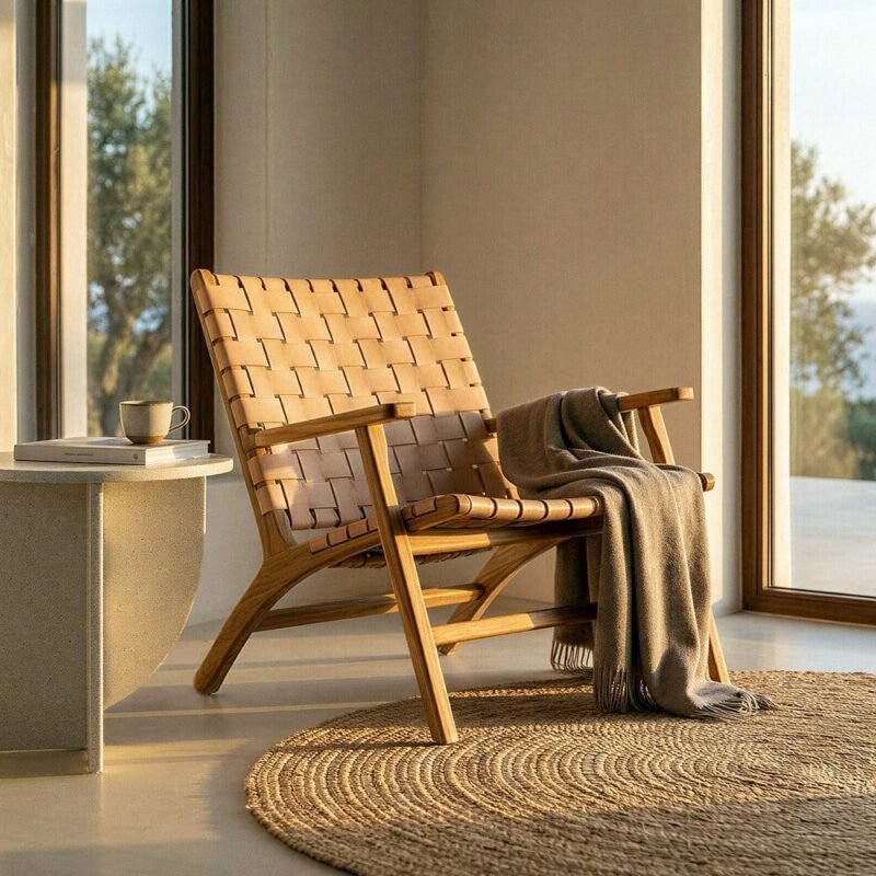 Fauteuil Beige Similicuir Ixia 74cm