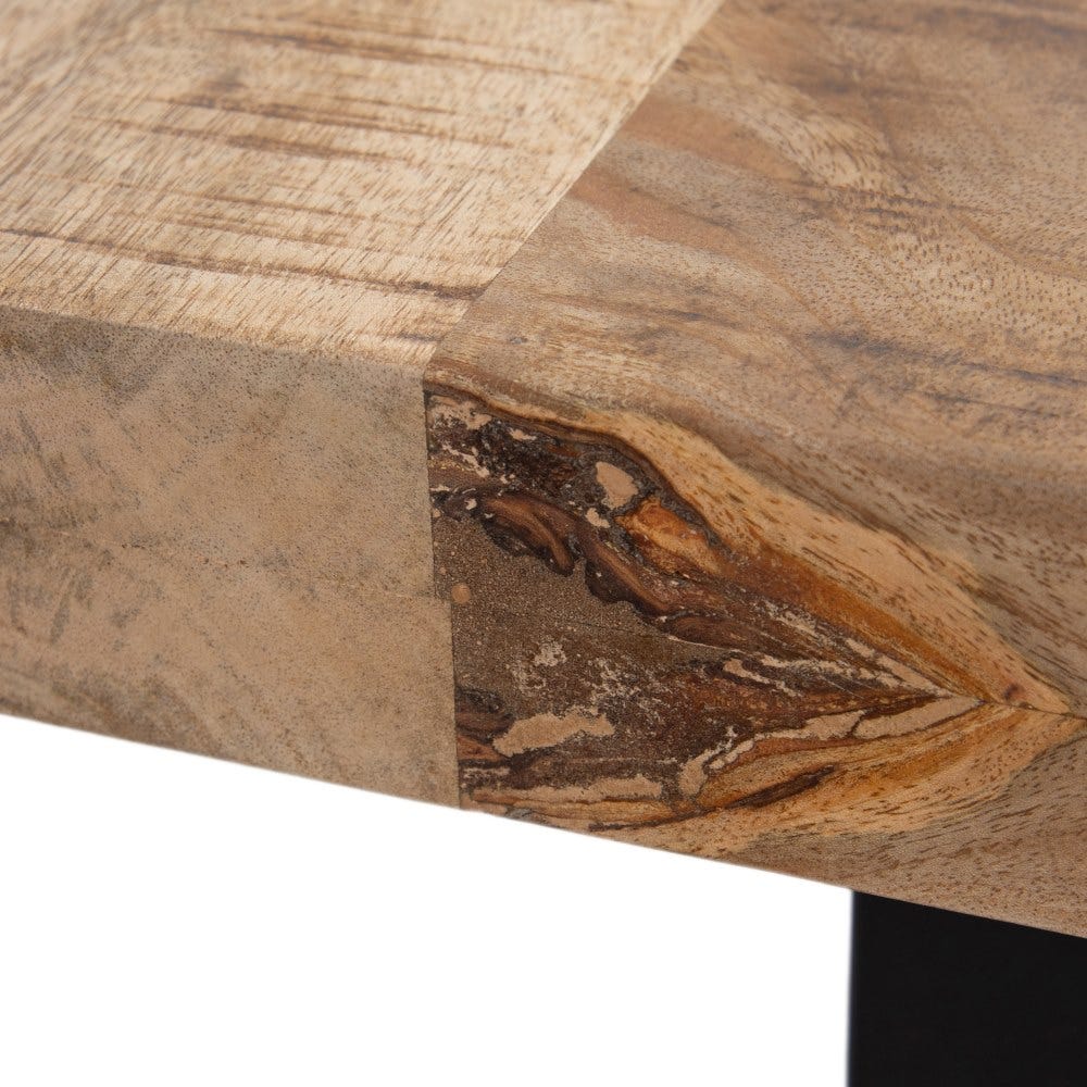 Table À Manger Noir Bois Massif De Manguier Ixia 180cm – Image 3