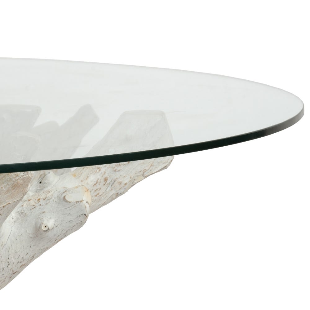 Table À Manger Ronde Blanc Bois Teck Ixia 140cm – Image 5