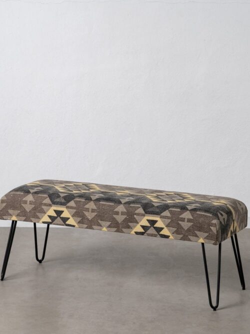 Banquette Noir Coton Métal Ixia 120cm