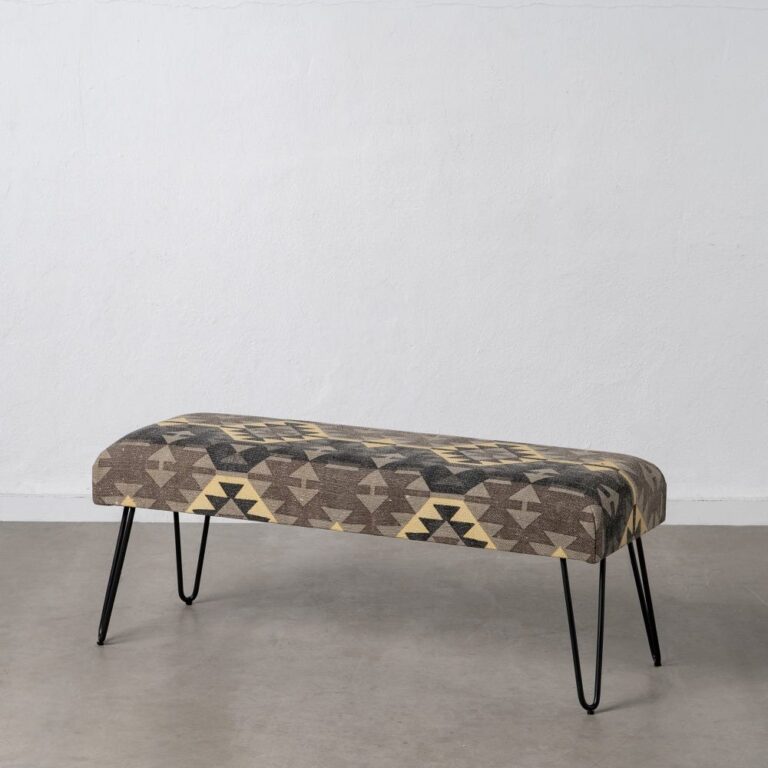 Banquette Noir Coton Métal Ixia 120cm