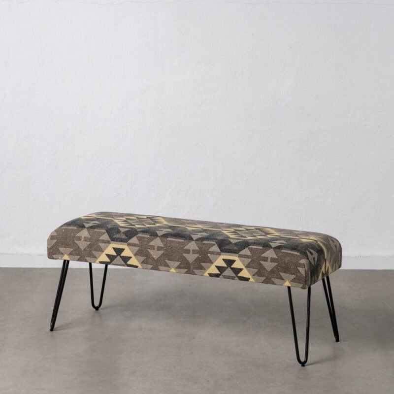 Banquette Noir Coton Métal Ixia 120cm