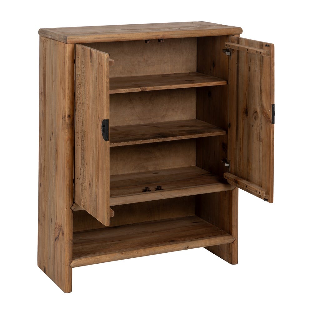 Armoire Naturel Bois De Pin Recyclé Ixia 130cm – Image 2