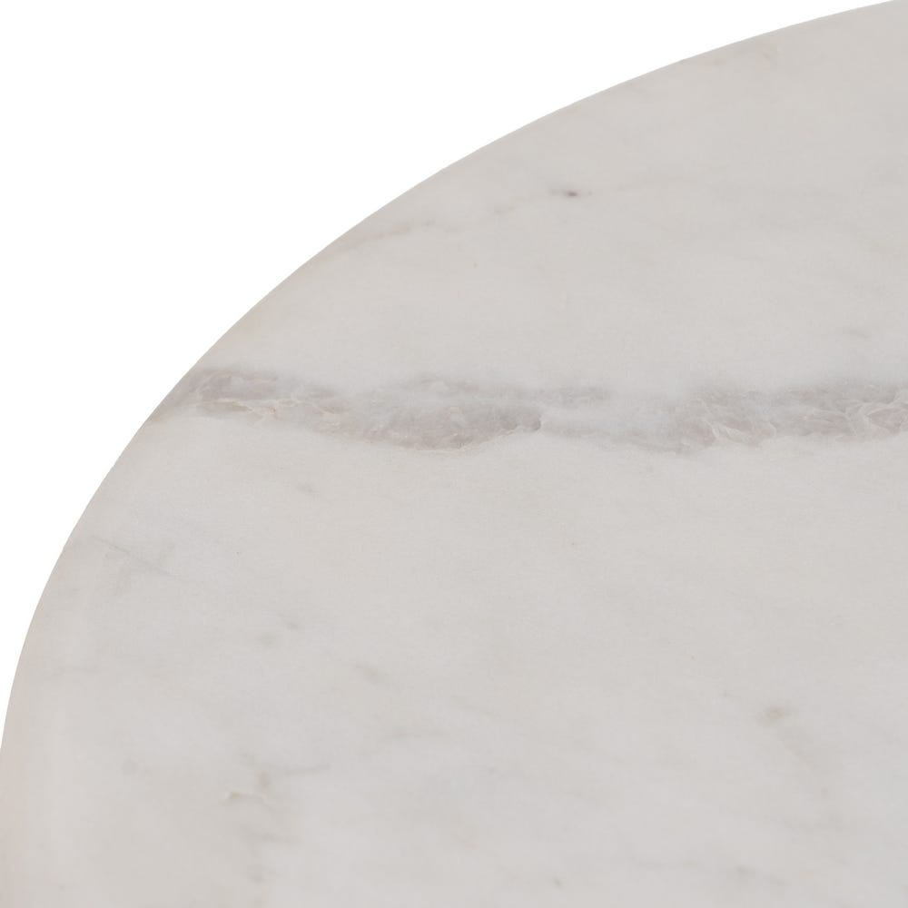 Table D'appoint Ronde Blanc Marbre Ixia 63cm – Image 4