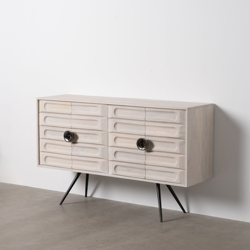 Buffet Blanc Bois De Manguier Ixia 152cm