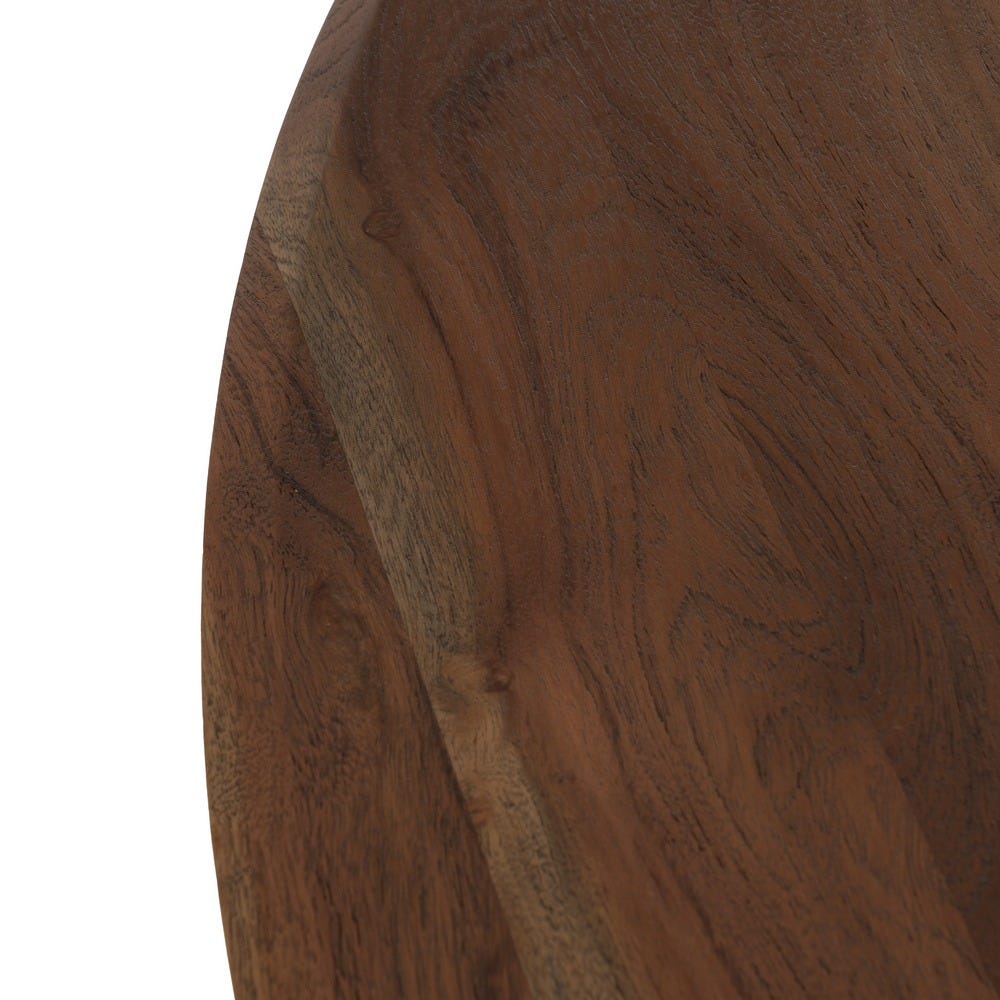 Table À Manger Ronde Marron Bois D'acacia Ixia 130cm – Image 2