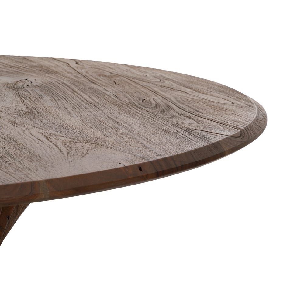 Table À Manger Ronde Marron Bois D'acacia Ixia 130cm – Image 4