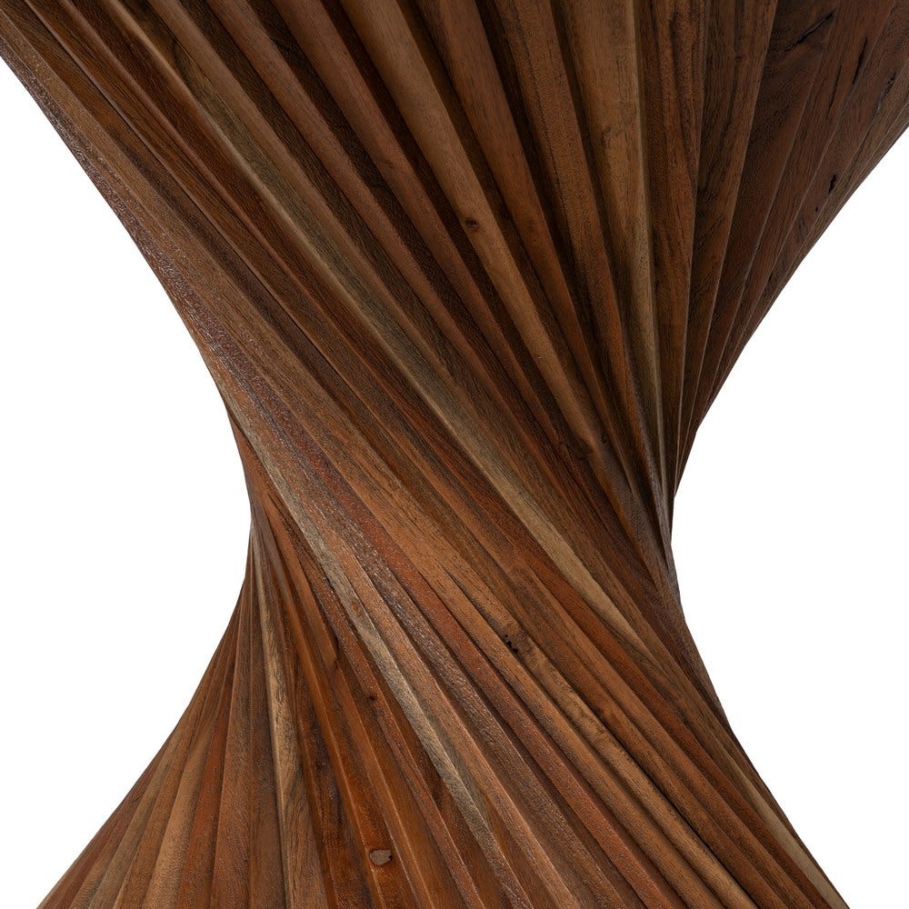 Table À Manger Ronde Marron Bois D'acacia Ixia 130cm – Image 5