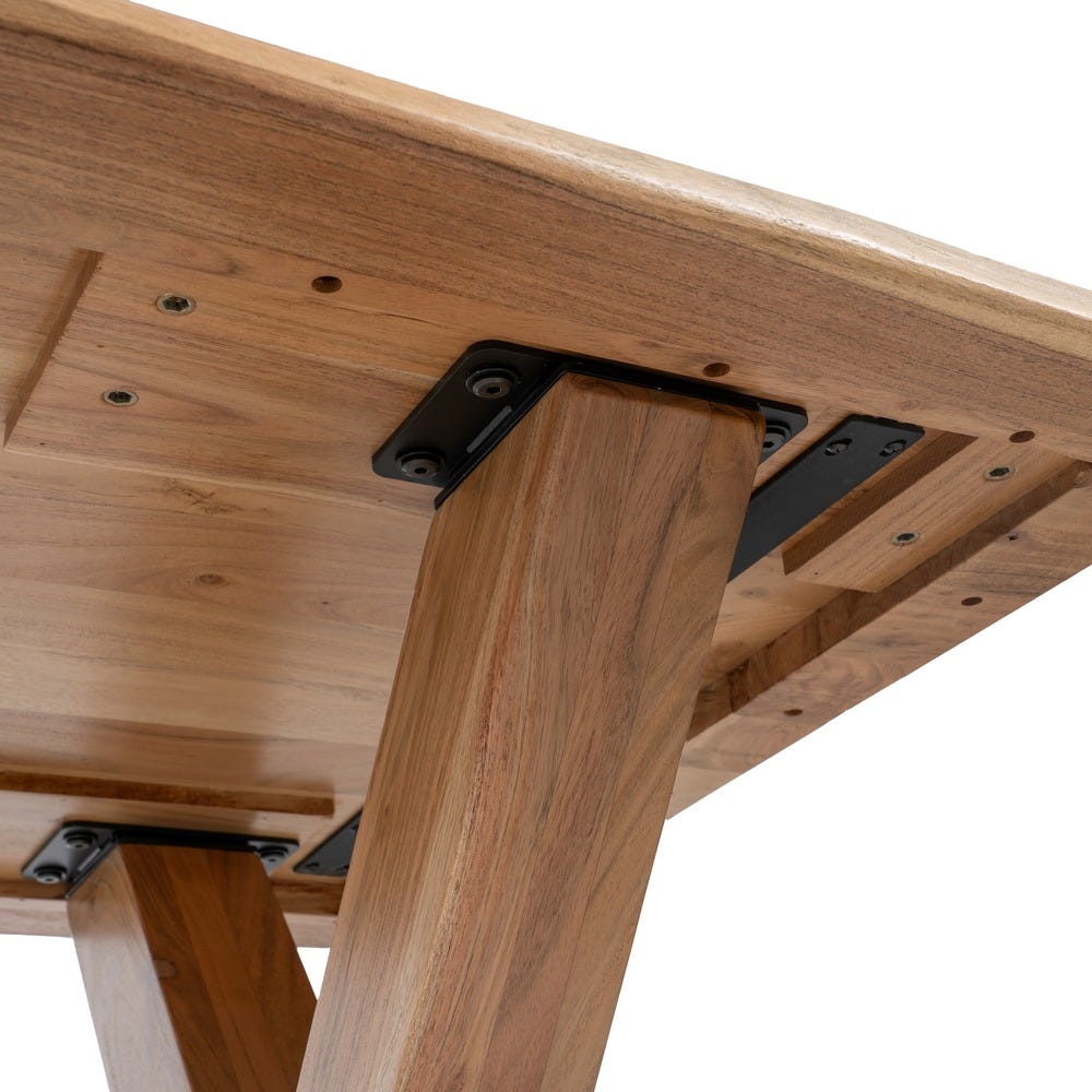 Table À Manger Bois D'acacia Ixia 180cm – Image 7