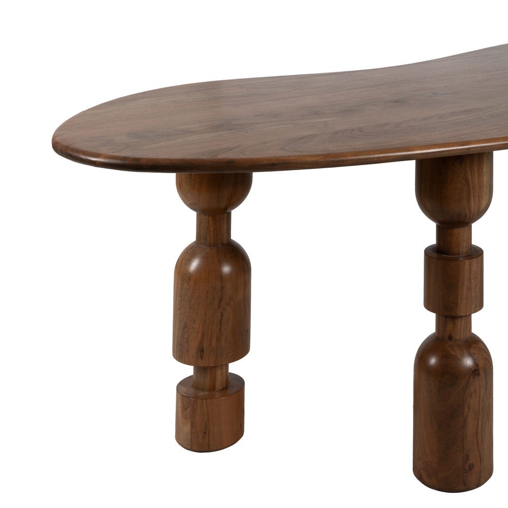Table À Manger Organique Marron Bois D'acacia 240cm – Image 5