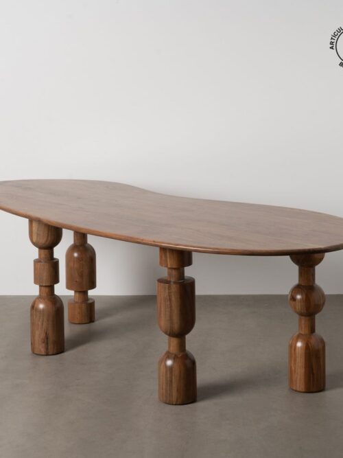 Table À Manger Organique Marron Bois D'acacia 240cm