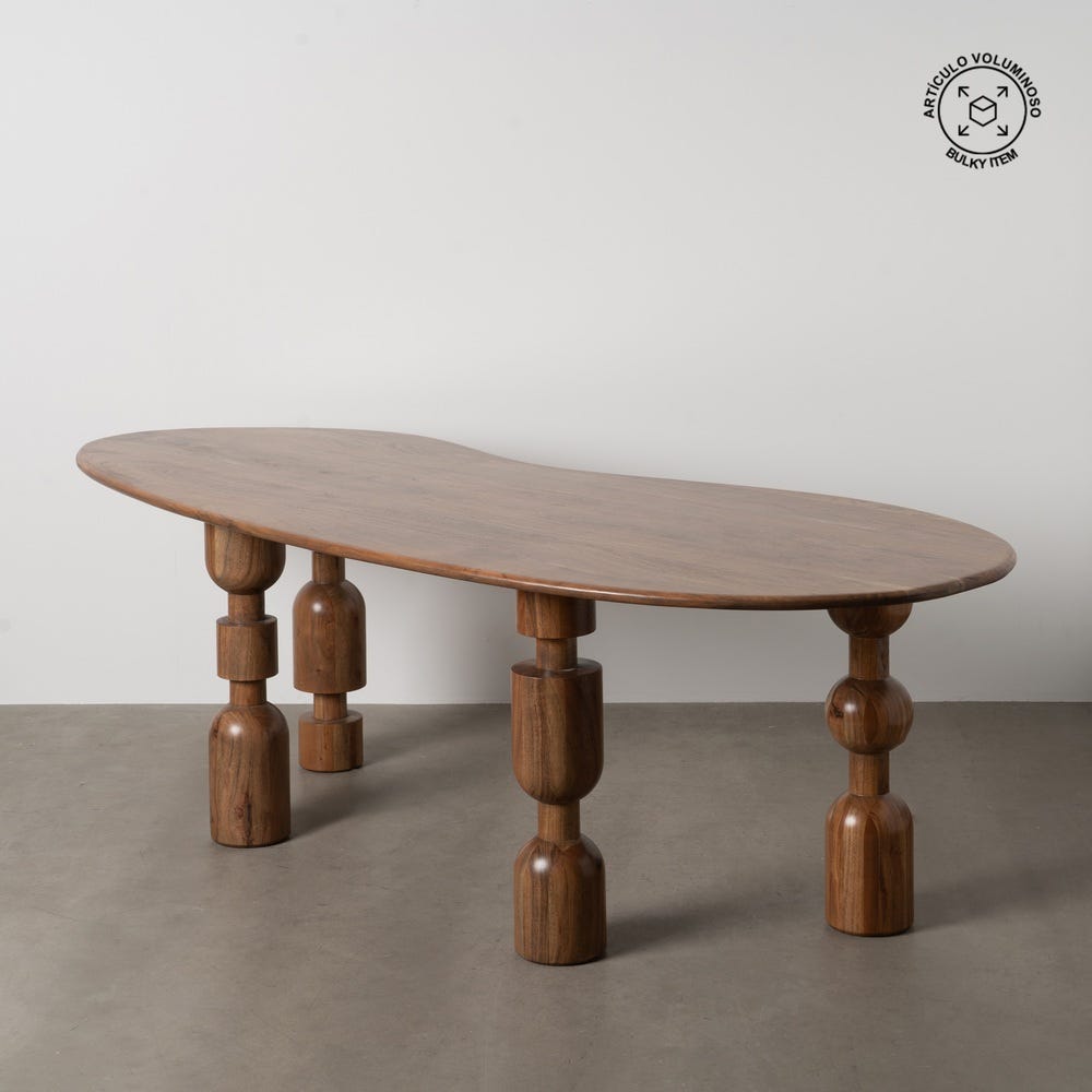 Table À Manger Organique Marron Bois D'acacia 240cm
