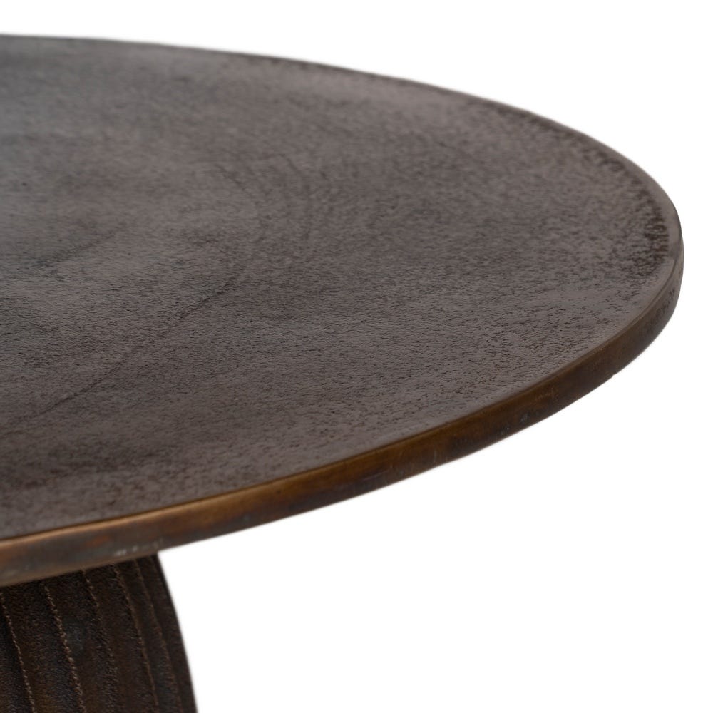 Table Basse Ronde Marron Aluminium Ixia 69cm – Image 4