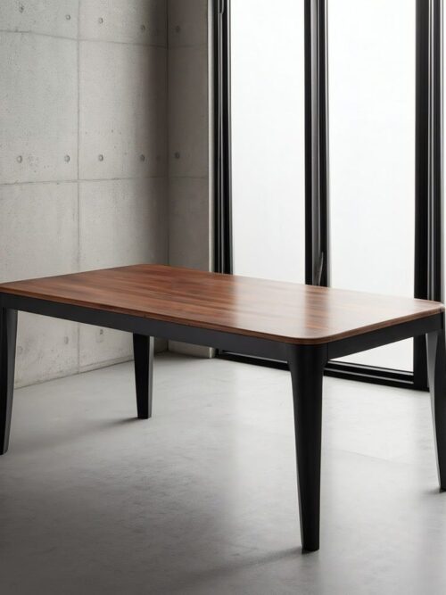 Table À Manger Noir Bois Ixia 180cm