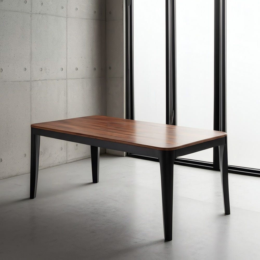 Table À Manger Noir Bois Ixia 180cm