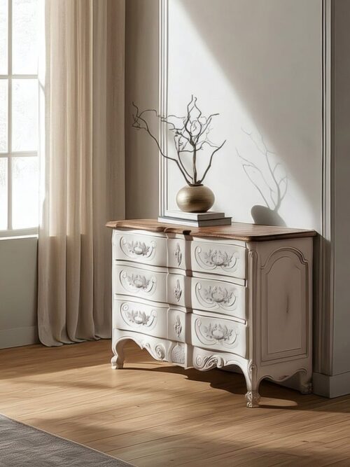 Commode Blanche En Bois De Mindi Ixia 130cm