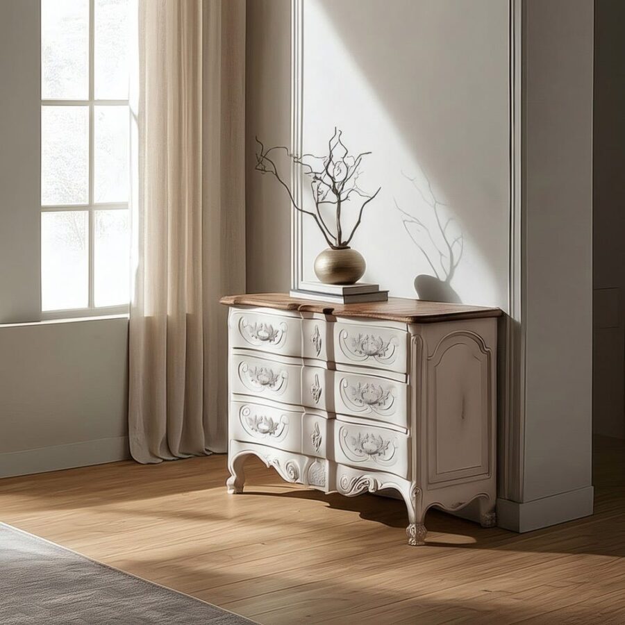 Commode Blanche En Bois De Mindi Ixia 130cm