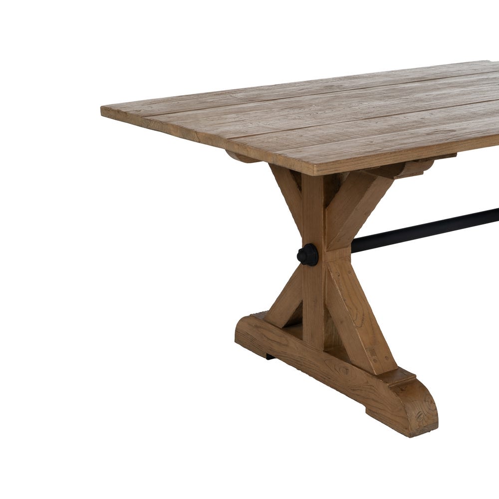 Table À Manger Marron En Bois De Chêne Ixia 240cm – Image 3