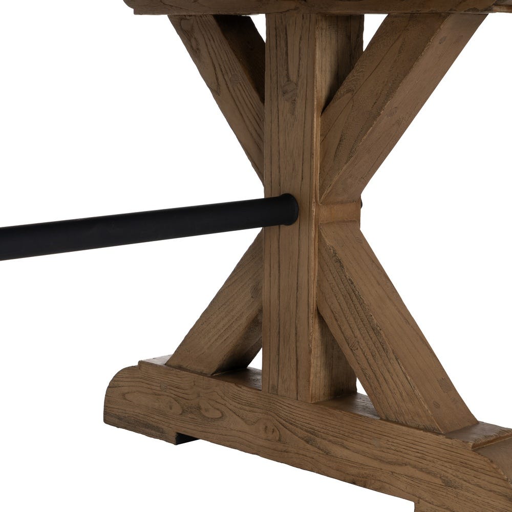 Table À Manger Marron En Bois De Chêne Ixia 240cm – Image 4