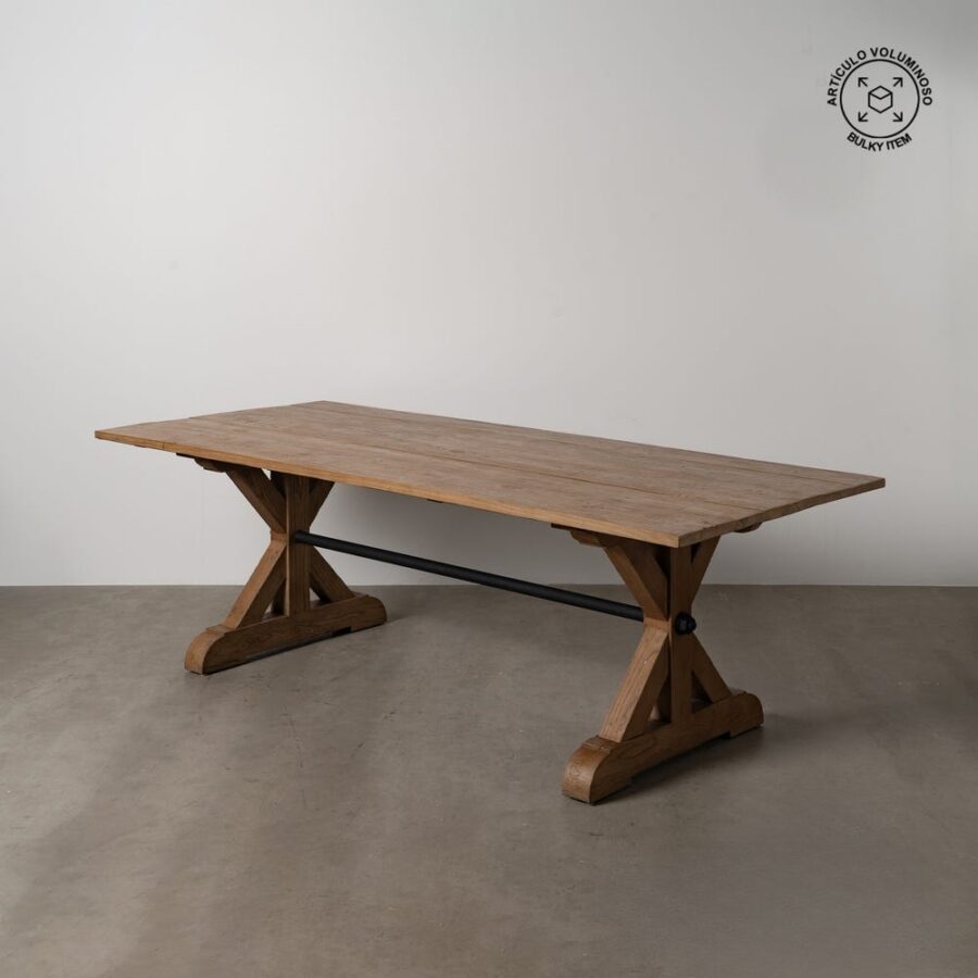 Table À Manger Marron En Bois De Chêne Ixia 240cm