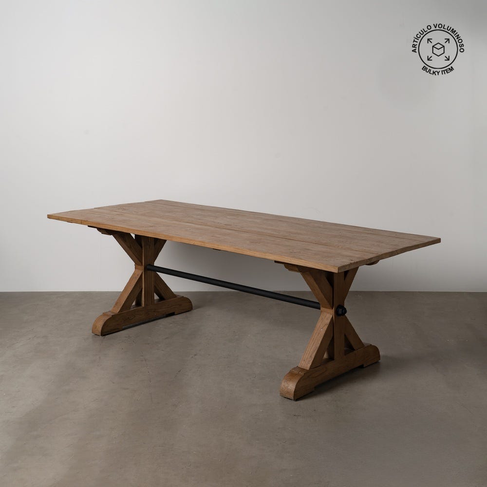 Table À Manger Marron En Bois De Chêne Ixia 240cm