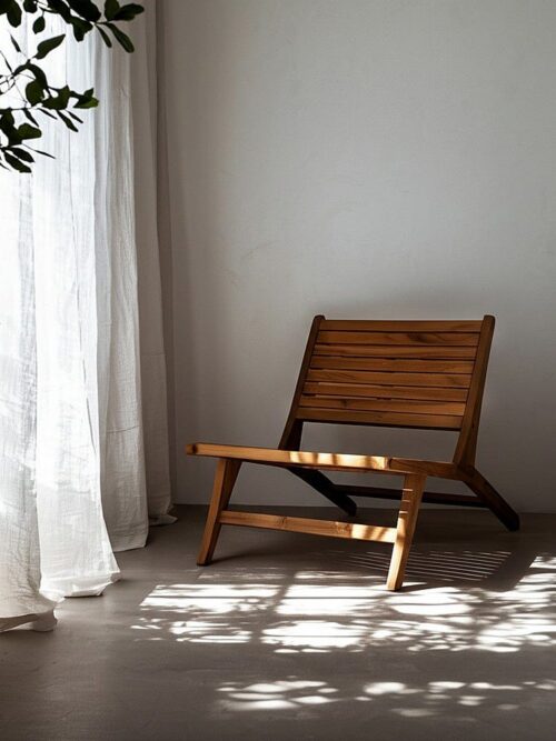 Fauteuil de Jardin Naturel Bois Ixia 60x93x63 cm