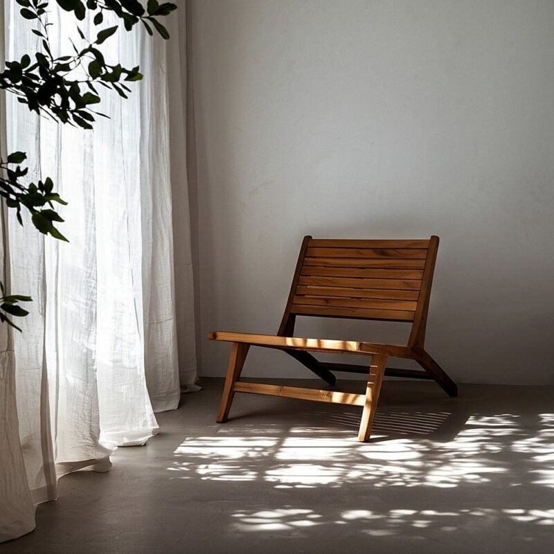 Fauteuil de Jardin Naturel Bois Ixia 60x93x63 cm