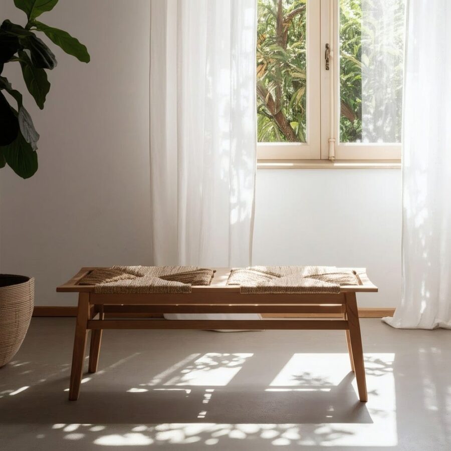 Banc Naturel Teck Massif Ixia 110cm