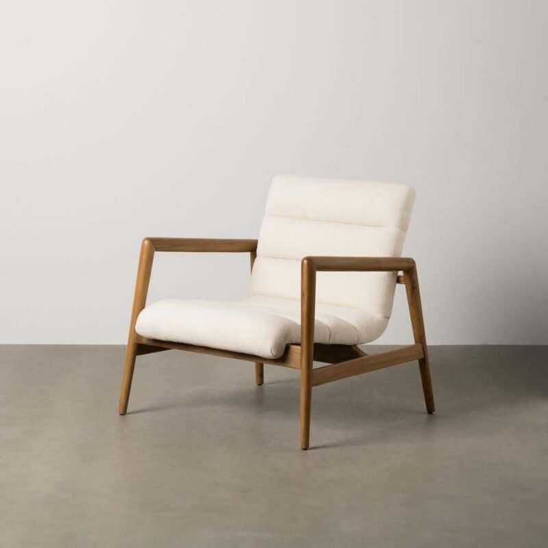 Fauteuil Naturel Tissu Polyester Teck Ixia 79cm